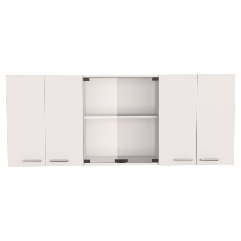 Pemberly Row 2-Piece Engineered Wood Kitchen Set in White/Light Oak