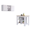 Pemberly Row 2-Piece Engineered Wood Kitchen Set in White/Light Oak