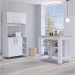 Pemberly Row 2-Piece Engineered Wood Kitchen Set in White/Light Oak
