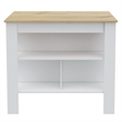 Pemberly Row 2-Piece Engineered Wood Kitchen Set in White/Light Oak