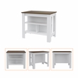 Pemberly Row 2-Piece Kitchen Island & Pantry Set in Engineered Wood White/Walnut