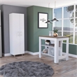 Pemberly Row 2-Piece Kitchen Island & Pantry Set in Engineered Wood White/Walnut