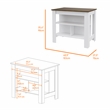 Pemberly Row 2-Piece Kitchen Island & Pantry Set in Engineered Wood White/Walnut