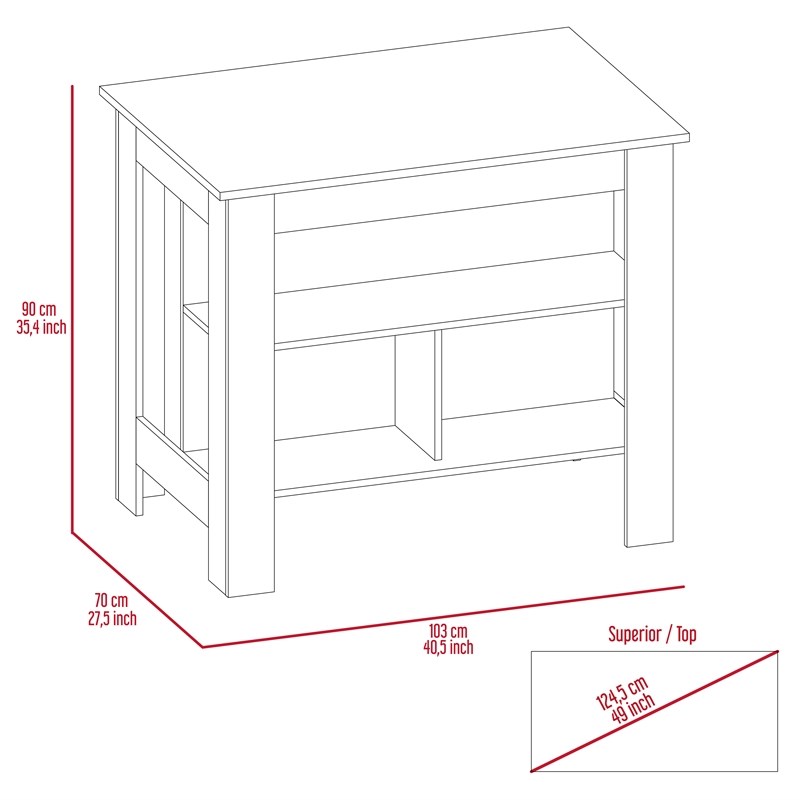 Pemberly Row 2-Piece Kitchen Island & Pantry Set in Engineered Wood White/Onyx