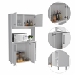 Pemberly Row 2-Piece Engineered Wood Kitchen Set in White/Onyx