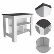 Pemberly Row 2-Piece Engineered Wood Kitchen Set in White/Onyx