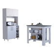 Pemberly Row 2-Piece Engineered Wood Kitchen Set in White/Onyx