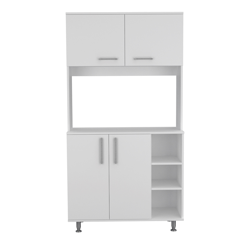 Pemberly Row 2-Piece Engineered Wood Kitchen Set in White/Onyx