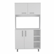 Pemberly Row 2-Piece Engineered Wood Kitchen Set in White/Onyx