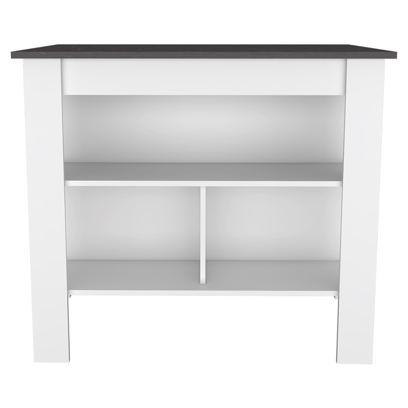 Pemberly Row 2-Piece Engineered Wood Kitchen Set in White/Onyx