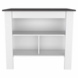 Pemberly Row 2-Piece Engineered Wood Kitchen Set in White/Onyx
