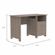Pemberly Row Jacksonville Computer Desk with 3 Drawers in Gray