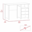 Pemberly Row Jacksonville Computer Desk with 3 Drawers in Gray