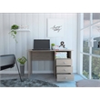 Pemberly Row Jacksonville Computer Desk with 3 Drawers in Gray