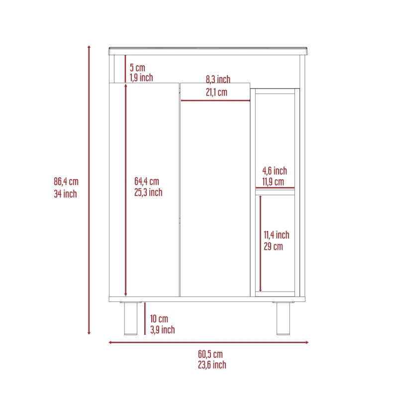 Pemberly Row Kearney 2 Piece Bathroom Set in White Engineered Wood