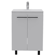 Pemberly Row Geneva 2 Piece Bathroom Set in White Engineered Wood