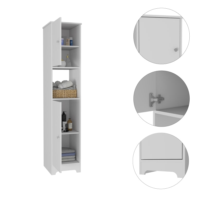 Pemberly Row Geneva 2 Piece Bathroom Set in White Engineered Wood