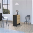 Pemberly Row Folding Dining Table in Black and Macadamia Engineered Wood
