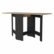 Pemberly Row Folding Dining Table in Black and Macadamia Engineered Wood