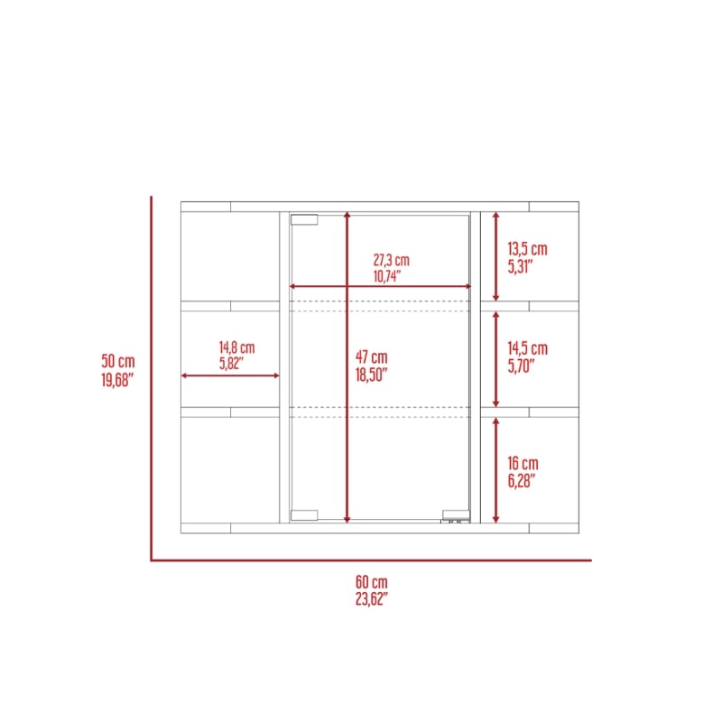 Pemberly Row Valdez Medicine Cabinet with Mirror and Shelves in Black