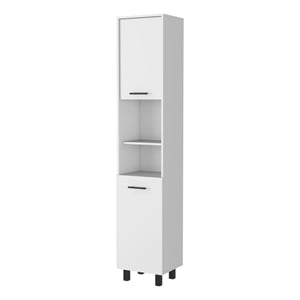 Pemberly Row Sheffield 2 Door Pantry Cabinet in White Engineered Wood
