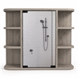 Pemberly Row Valdez Medicine Cabinet with Six Shelves Engineered Wood Gray