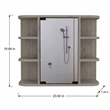 Pemberly Row Valdez Medicine Cabinet with Six Shelves Engineered Wood Gray