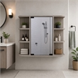 Pemberly Row Valdez Medicine Cabinet with Six Shelves Engineered Wood Gray