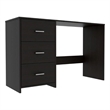Pemberly Row 3-Drawer Desk in Engineered Wood Black Finish