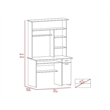 Pemberly Row Weston Computer Desk with Hutch in Engineered Wood Black