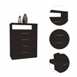 Pemberly Row 4-Drawer Modern Engineered Wood Dresser in Black Wenge