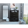 Pemberly Row 4-Drawer Modern Engineered Wood Dresser in Black Wenge