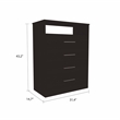 Pemberly Row 4-Drawer Modern Engineered Wood Dresser in Black Wenge