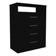 Pemberly Row 4-Drawer Modern Engineered Wood Dresser in Black Wenge