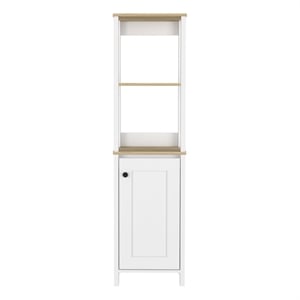 Pemberly Row 16&quotW Engineered Wood Linen Cabinet in Light Oak/White