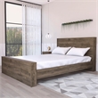 Pemberly Row Full-Size Bed Frame in Dark Brown Engineered Wood