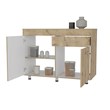 Pemberly Row Saturn Utility Base Cabinet in Engineered Wood Macadamia