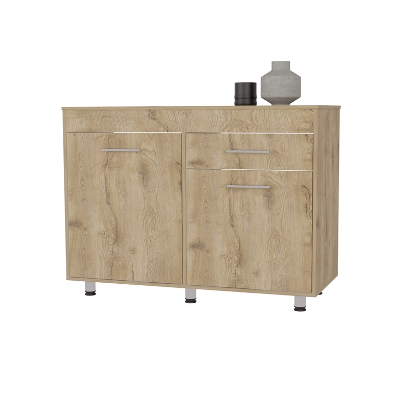 Pemberly Row Saturn Utility Base Cabinet in Engineered Wood Macadamia