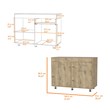 Pemberly Row Saturn Utility Base Cabinet in Engineered Wood Macadamia