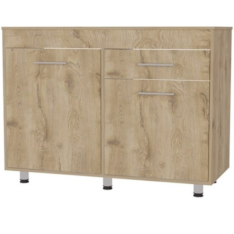 Pemberly Row Saturn Utility Base Cabinet in Engineered Wood Macadamia