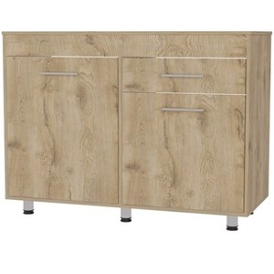Pemberly Row Saturn Utility Base Cabinet in Engineered Wood Macadamia