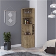 Pemberly Row Seattle Corner Bar Cabinet Macadamia Finish Engineered Wood