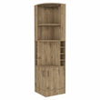 Pemberly Row Seattle Corner Bar Cabinet Macadamia Finish Engineered Wood