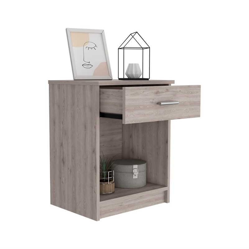 Pemberly Row Pictor Light Grey Nightstand Engineered Wood
