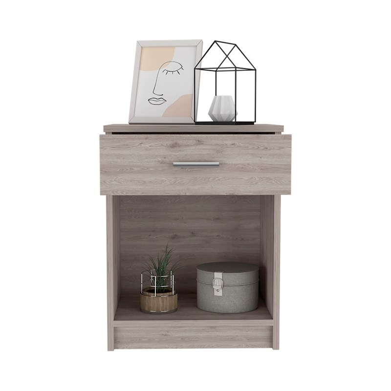 Pemberly Row Pictor Light Grey Nightstand Engineered Wood