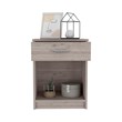 Pemberly Row Pictor Light Grey Nightstand Engineered Wood