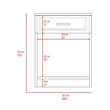 Pemberly Row Pictor Light Grey Nightstand Engineered Wood