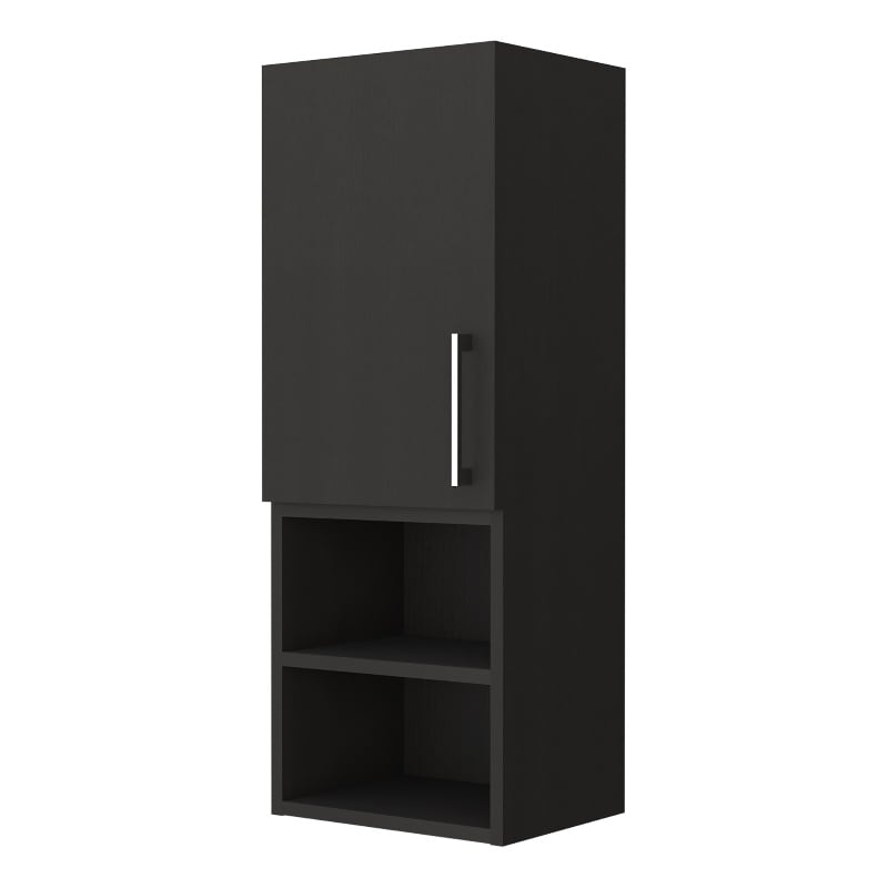 Pemberly Row Praia Medicine Cabinet with Shelves in Black Wengue