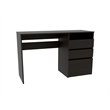 Pemberly Row Engineered Wood Writing Desk with Storage in Black Wenge