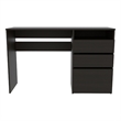 Pemberly Row Engineered Wood Writing Desk with Storage in Black Wenge